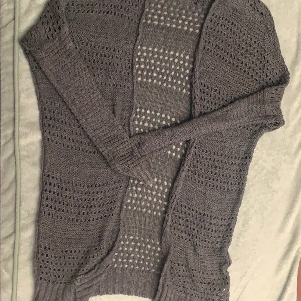 Long Grey Knitted Hollister Cardigan